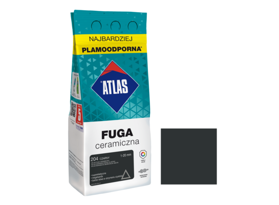 Fuga ceramiczna 204 czarny alubag 2 kg ATLAS