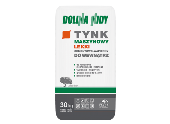Tynk cementowo-wapienny maszynowy lekki 30 kg Dolina Nidy