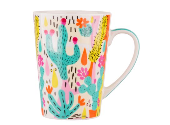 Kubek stożek wysoki NBC 450ml dek. kaktusy