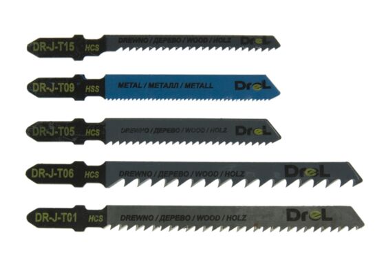 Brzeszczot z chwytem typu "T" zestaw 5 sztuk Drel