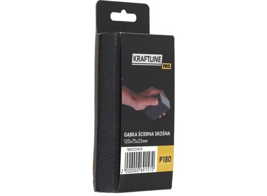 Gąbka ścierna 4 strony skośna 120 x 75 x 25 mm P180 KRAFTLINE PRO