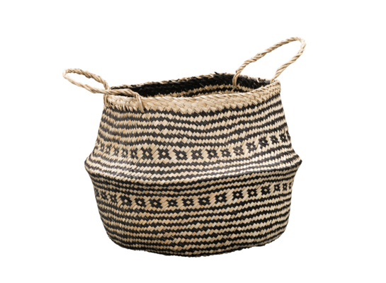 Zestaw koszy Boho 3 szt beżowo-czarne