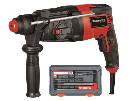 Młot udarowy w zestawie z kompletem wierteł oraz dłut Einhell