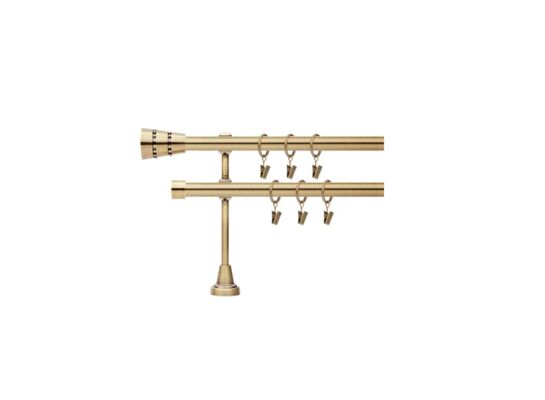 Karnisz podwójny Jonker 19 mm 240 cm antyk