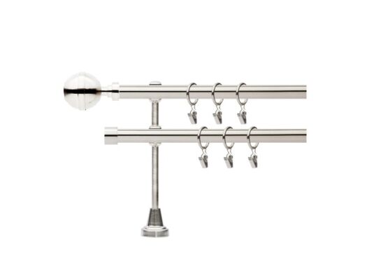 Karnisz podwójny Kula Lux 19 mm 200 cm stal