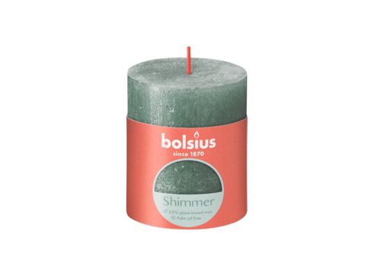 Świeca pieńkowa rustic Shimmer 80/68 lazurowa