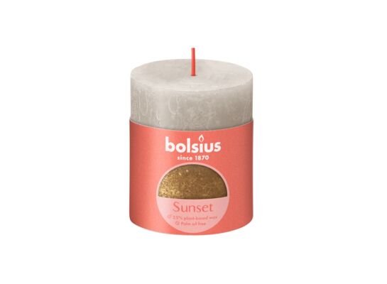 Świeca pieńkowa rustic Sunset 80/68 szaro-zlota