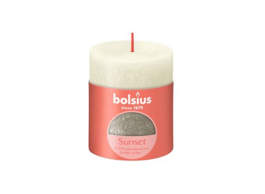 Świeca pieńkowa rustic Sunset 80/68 perłowo-szampański