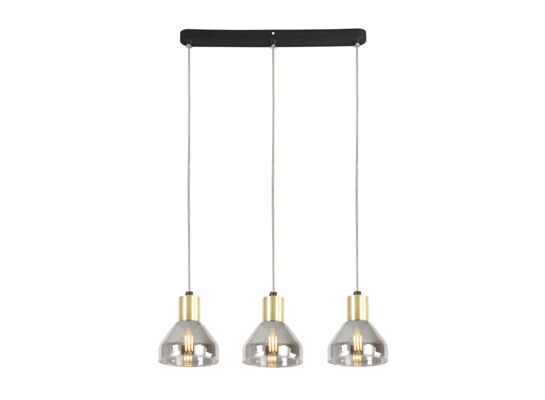 Lampa wisząca GREGORY czarny brąz 3x40W E14 klosz dymiony
