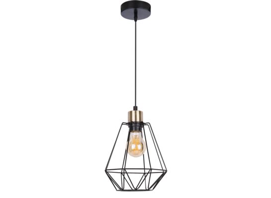 Lampa wisząca PRIMO czarny+złoty 1x60W E27 klosz czarny