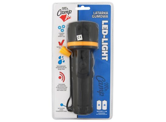Latarka gumowa 3 LED 2 x R20 Mr Camp