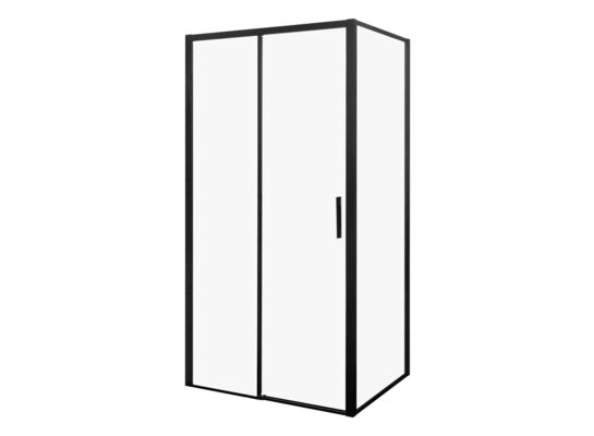 Kabina natryskowa 100 x 79 x 190 cm bez brodzika profil czarny szkło 6 mm Kerra