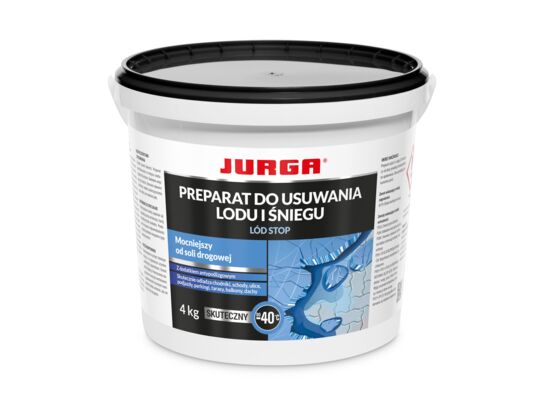 Preparat do usuwania lodu i śniegu LÓD STOP dodatek antypoślizgowy do -40⁰C 4 kg JURGA