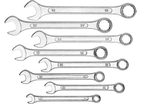 Klucz płasko - oczkowy 6 - 19 mm zestaw 8 sztuk