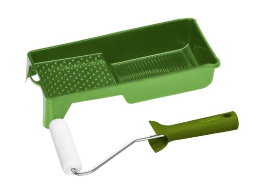 Zestaw rolka Micro 10 cm biały kuweta zielona