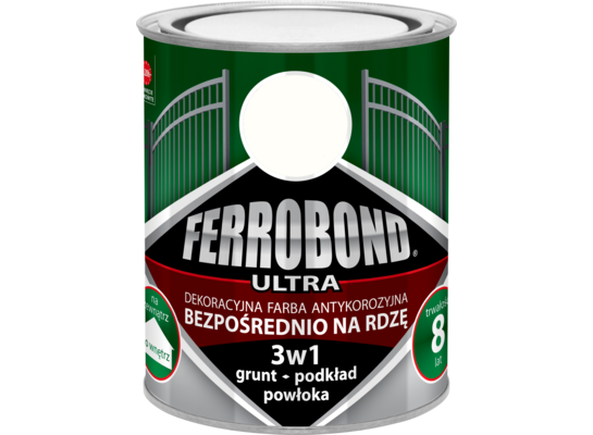 Farba antykorozyjna FERROBOND ULTRA połysk biały RAL 9010 0,25 l