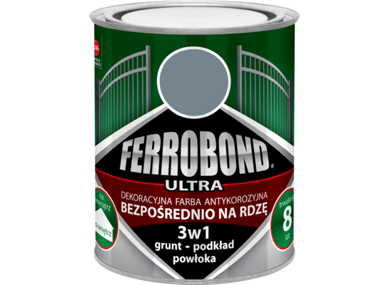 Farba antykorozyjna FERROBOND ULTRA półmat stalowy RAL 7046 0,7 l