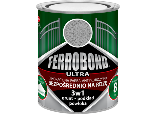 Farba antykorozyjna FERROBOND ULTRA młotek srebrny RAL 9006 0,7 l