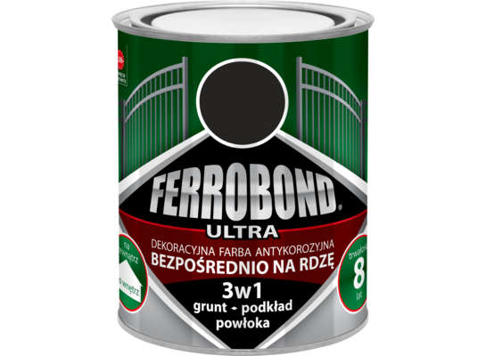 Farba antykorozyjna FERROBOND ULTRA półmat czarny RAL 9005 0,7 l