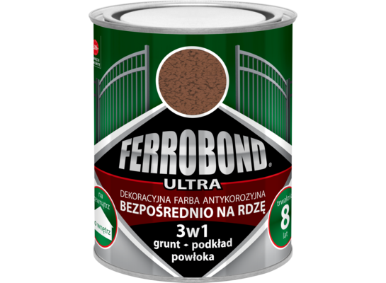 Farba antykorozyjna FERROBOND ULTRA młotek miedź RAL 8024 0,25 l