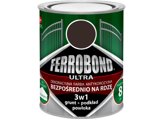 Farba antykorozyjna FERROBOND ULTRA półmat brąz RAL 8017 0,25 l