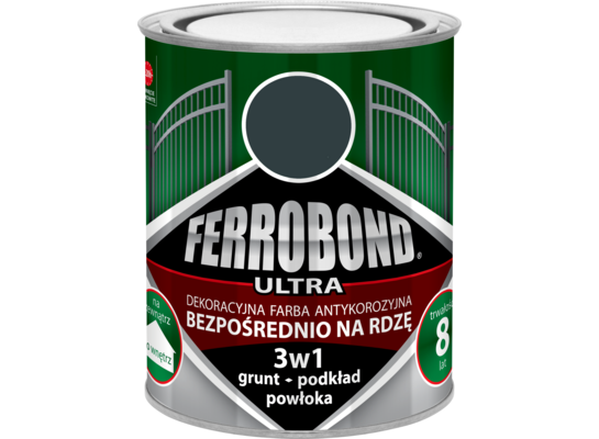 Farba antykorozyjna FERROBOND ULTRA półmat antracyt RAL 7016 0,25 l