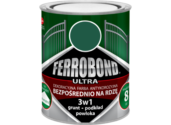 Farba antykorozyjna FERROBOND ULTRA półmat zielony RAL 6005 0,25 l