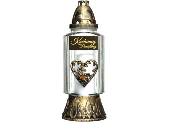 Znicz szklany 29 cm Z-35 złoty