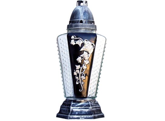 Znicz szklany 31,5 cm Z-42 srebrny