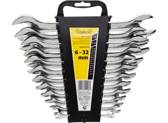 Klucz płaski 6,0 - 32 mm zestaw 12 sztuk Condor