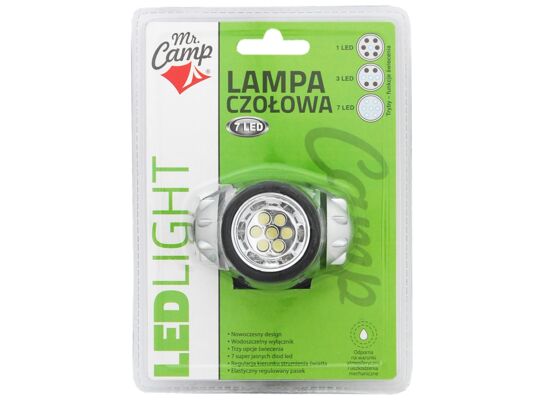 Czołówka 7 LED 3 funkcje Mr Camp
