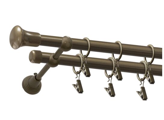 Karnisz podwójny GEM 160 cm 16 mm mosiądz