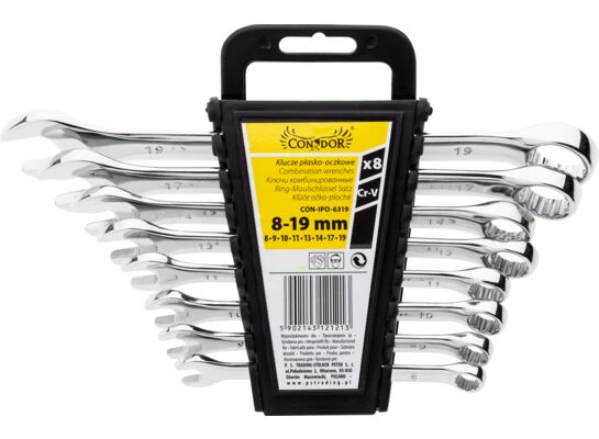 Klucz płasko - oczkowy 8,0 - 19,0 mm zestaw 8 sztuk Condor