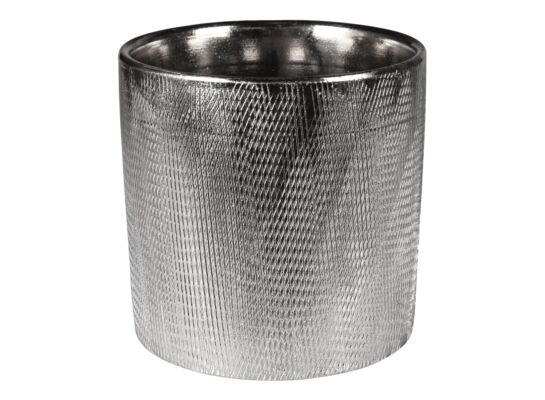 Osłonka ceramiczna HUGO 13,5 x 13,5 x 13 cm srebrna