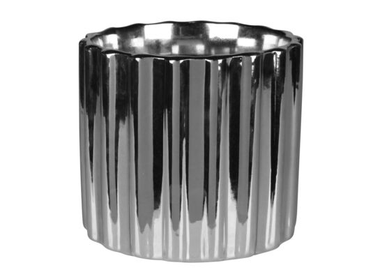 Osłonka ceramiczna MONY 13,5 x 13,5 x 12 cm srebrna