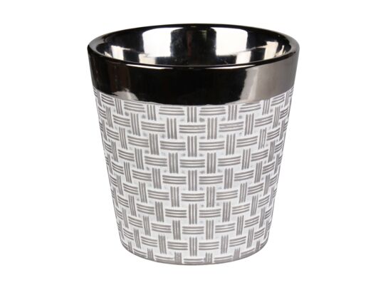 Osłonka ceramiczna LOTTE 13,5 x 13,5 x 13 cm biało-szara