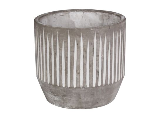 Osłonka cementowa FINN 23 x 23 x 21 cm szara+białe paski