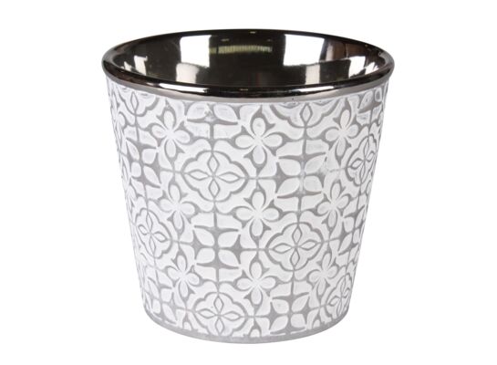 Osłonka ceramiczna PELLE 13 x 13 x 12,5 cm szara