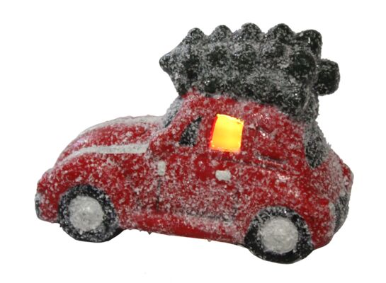 Figurka ceramiczna AUTKO 15 x 7,6 x 10 cm LED czerwono-zielony