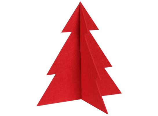 Choinka stojąca dekoracja filc PINE 29 x 30 cm czerwony