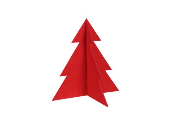 Choinka stojąca dekoracja filc PINE 22 x 23 cm czerwony