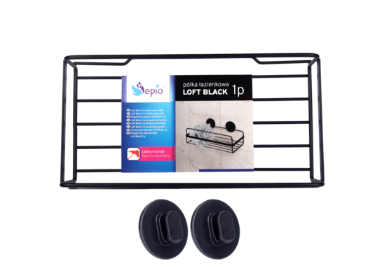 Półka łazienkowa Loft 1 poziom czarna