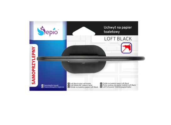 Uchwyt na papier toaletowy Loft czarny