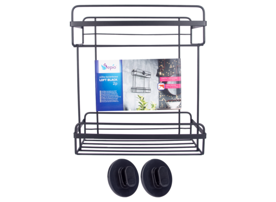 Półka łazienkowa Loft 2 poziomy czarna