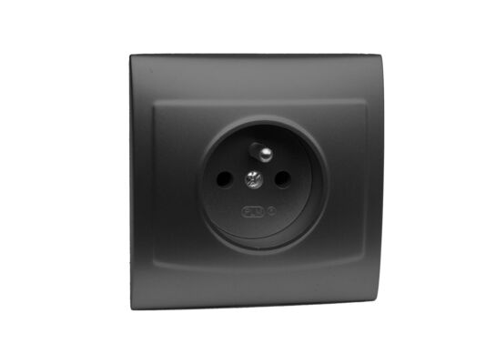 Gniazdo pojedyncze z uziemieniem VEGA czarny