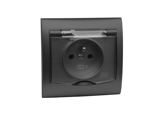 Gniazdo pojedyncze hermetyczne z uziemieniem VEGA czarny