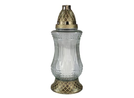 Znicz szklany 28 cm 1411/ZŁ złoty