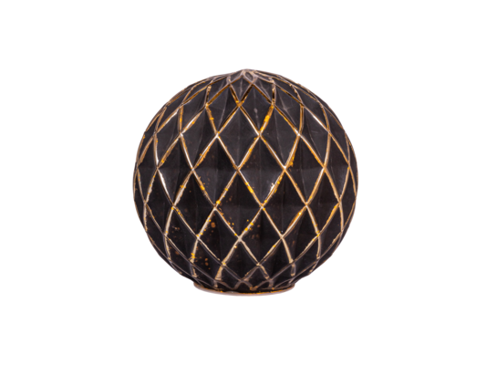 Lampion ceramiczny LED 15 cm czarno-złoty