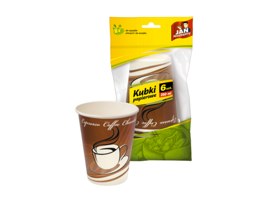 Kubek papierowy 250 ml 6 sztuk Jan Niezbędny