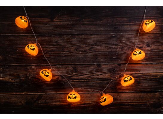 Girlanda świetlna 6 cm 10 LED dynie 1,65 m pomarańczowa